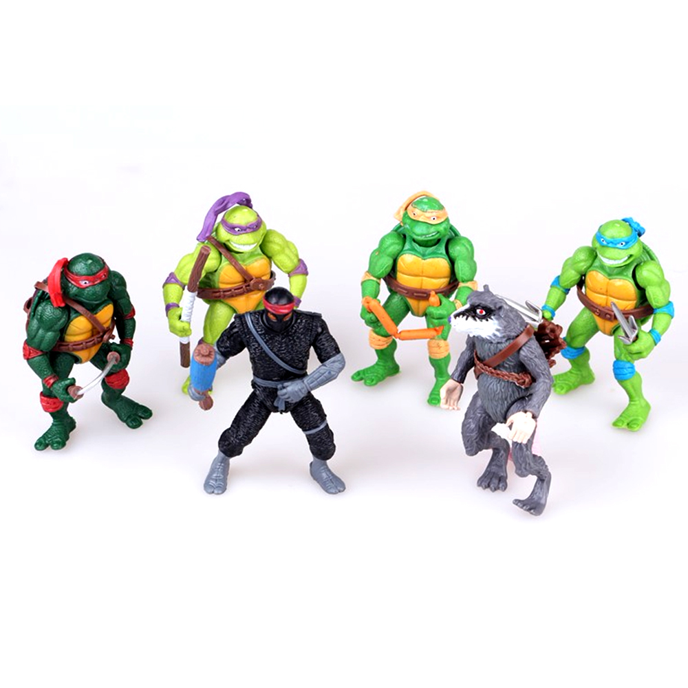 Bộ đồ chơi 06 mô hình nhân vật Ninja Rùa - Ninja Turtle Toys bằng nhựa đặc có khớp cử động linh hoạt