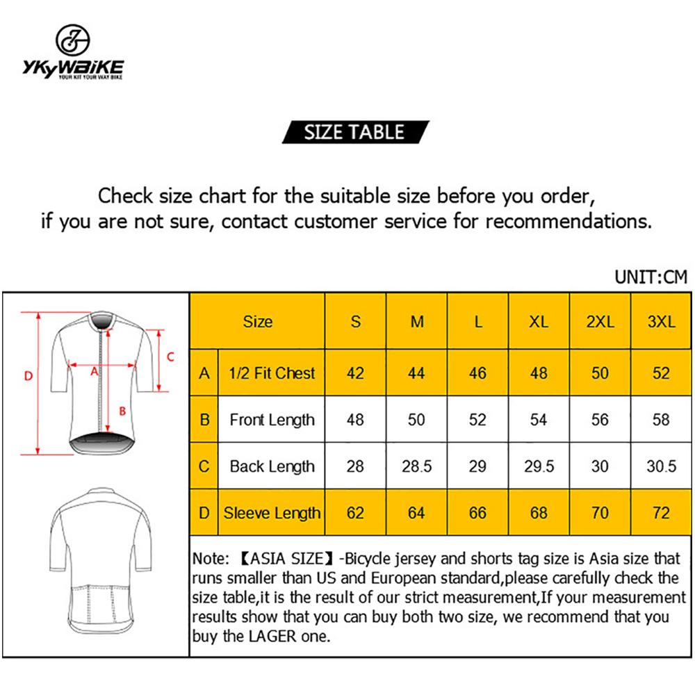 YKYW Đi Xe Đạp Jersey Pro Đội Aero Bike Áo Đi Xe Đạp Áo Sơ Mi Mùa Hè Mới Nhất Vải Thoáng Khí Xe Đạp Quần Áo Color: YJZ948 Size: Asia S