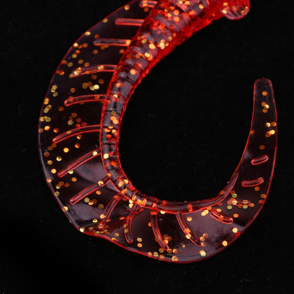 5pcs Luminous Fishing Lure Artificial Soft Worm Fishing Bait Tackle with Vivid