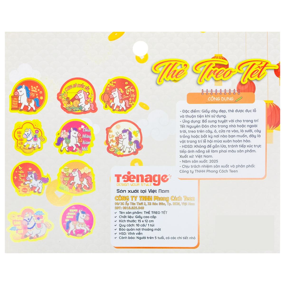 Bộ 10 Thẻ Treo Tết Bính Ngọ 2026 - Teenage 02