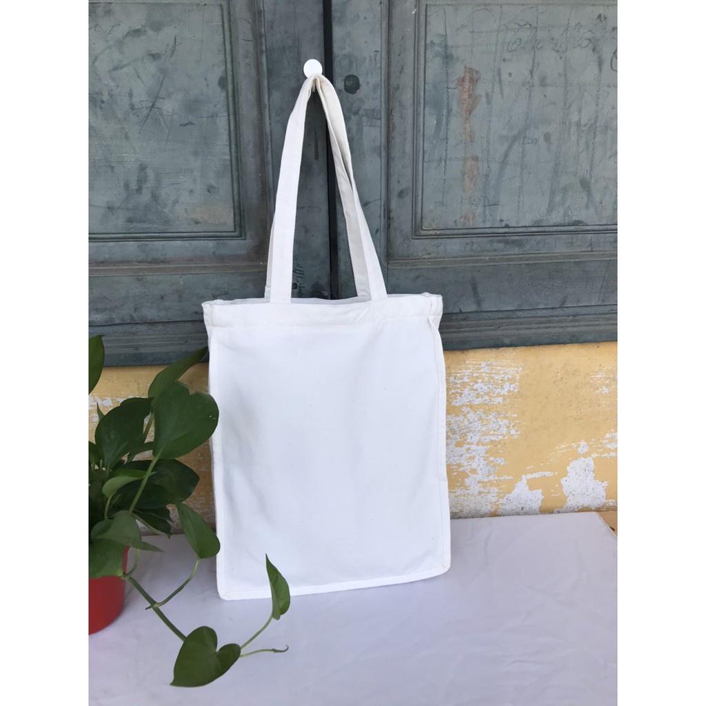 Túi tote vải canvas trơn màu trắng