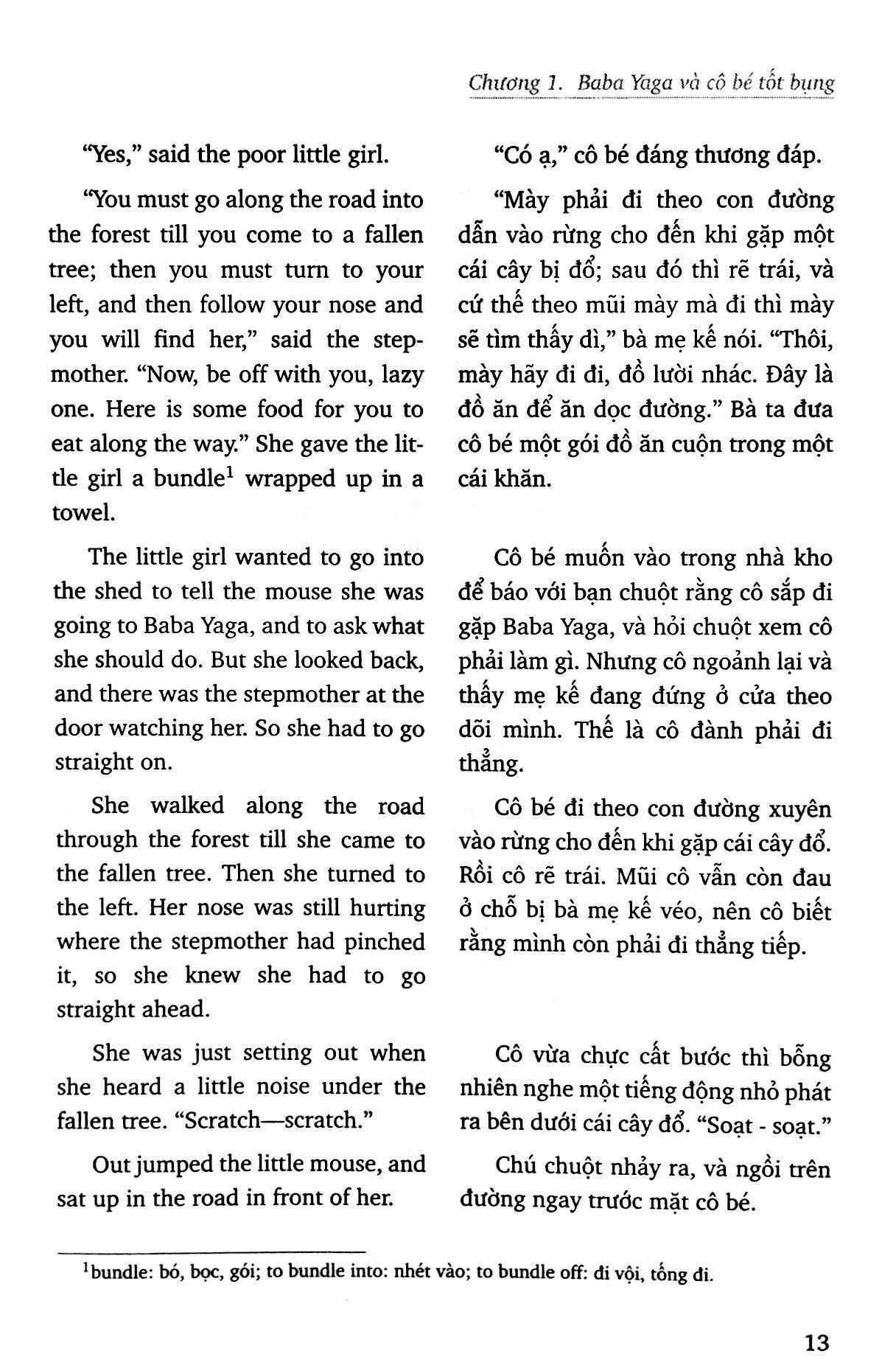 Tập Truyện Cổ Tích Dân Gian Nga - Mụ Phù Thủy Baba Yaga - Song Ngữ Anh-Việt (Tái Bản 2023)