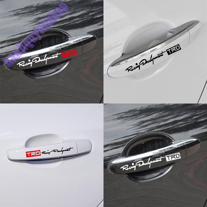 Bộ 4 Chữ Decal Dán Tay Nắm Cửa Ô Tô Xe Hơi Phong Cách Thể Thao