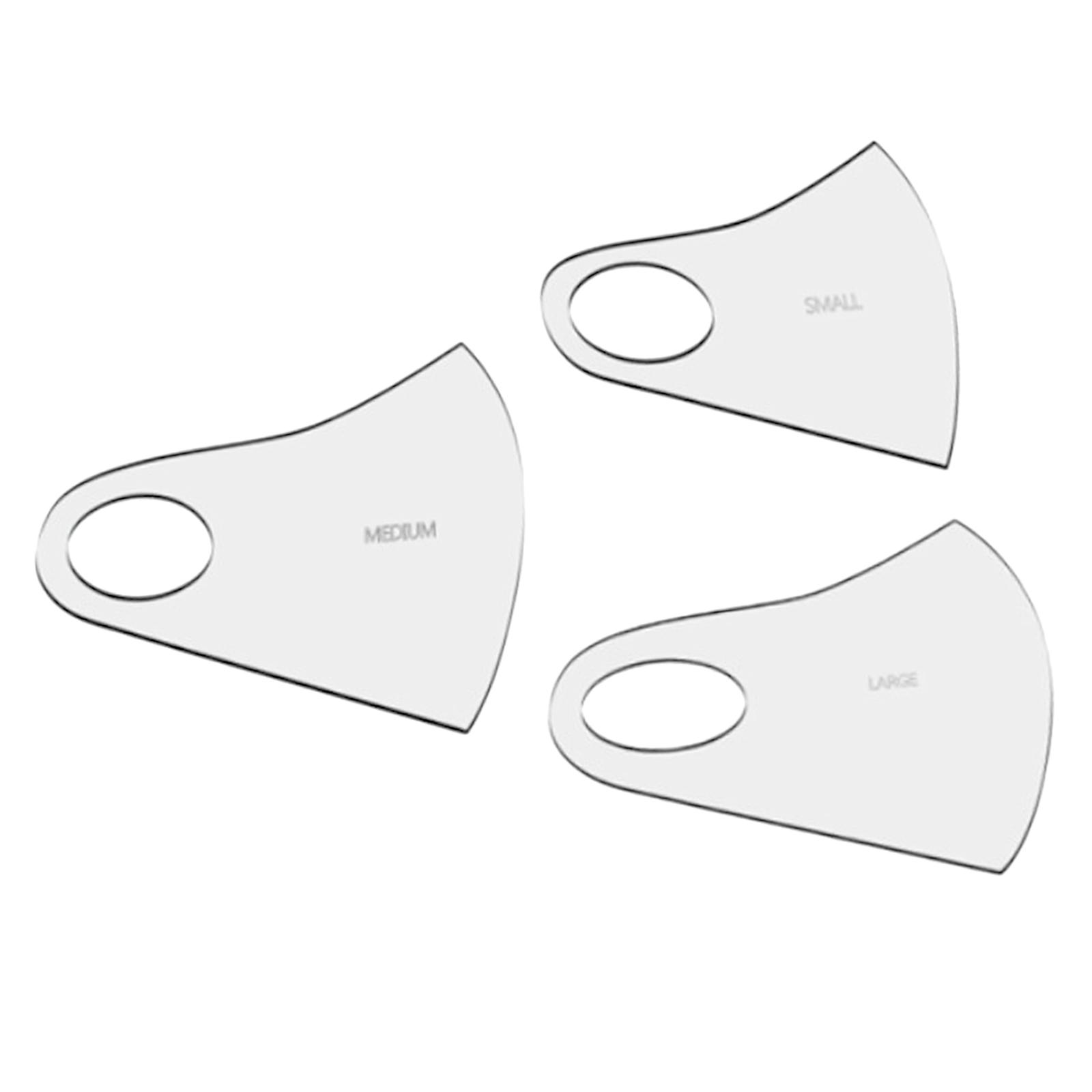 1 Set Acrylic Face Mask Template, Transparent Sewing Guide, Professional Mask Making Clear Template, Various Size - 3 Types