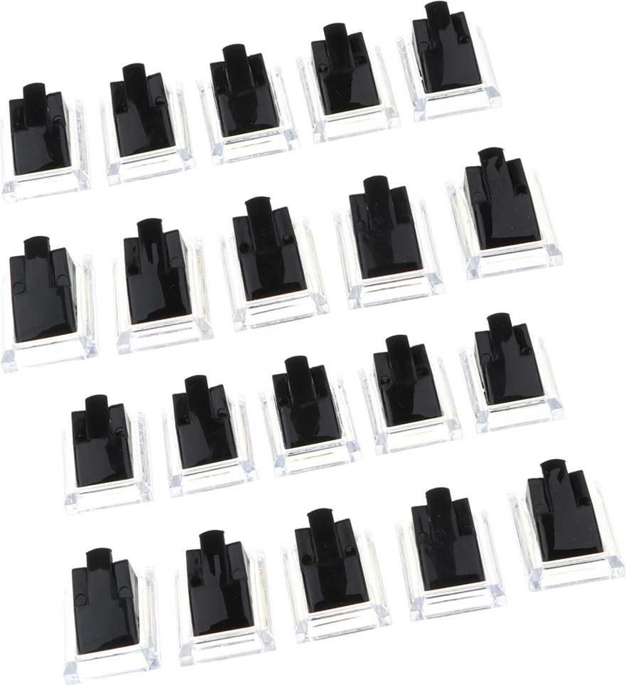 Guangquanstrade 20x Khay Đựng Đồ Trang Sức Nhẫn Đỡ Giá Đỡ Nhẫn Tủ Trưng Bày Đen