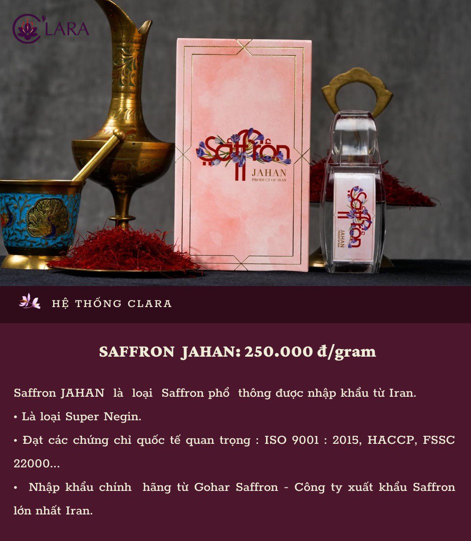 [Bộ quà Tặng Sức Khỏe] Nhụy Hoa Nghệ Tây Saffron Jahan 1Gr Tặng Kèm Mật ong Ngâm Saffron