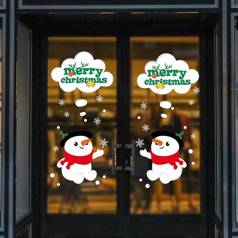 Decal trang trí Noel - 2 người tuyết Nhí đáng yêu