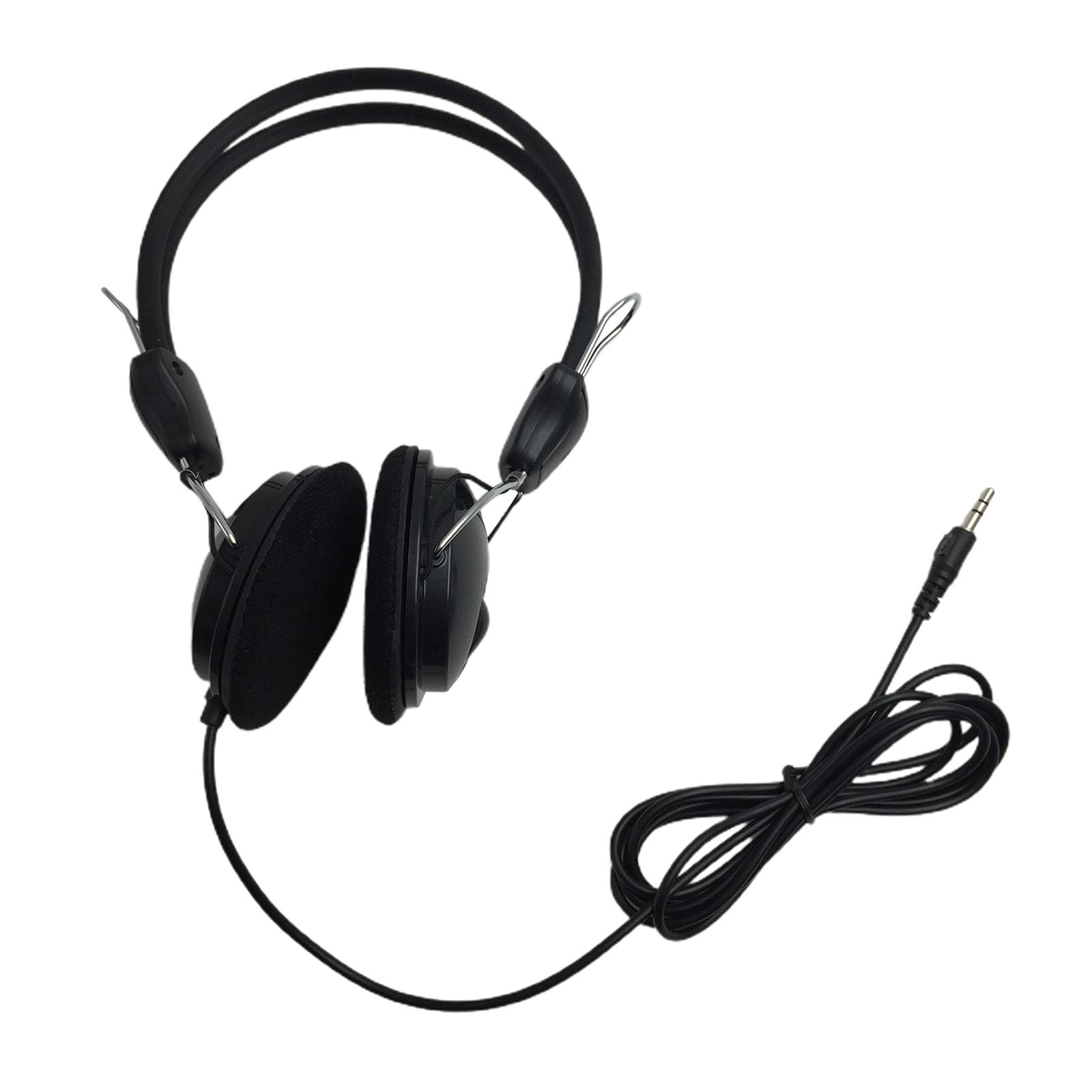 Black Headphones W/ Wire & Ear Cushion, for Metal Detectors Use