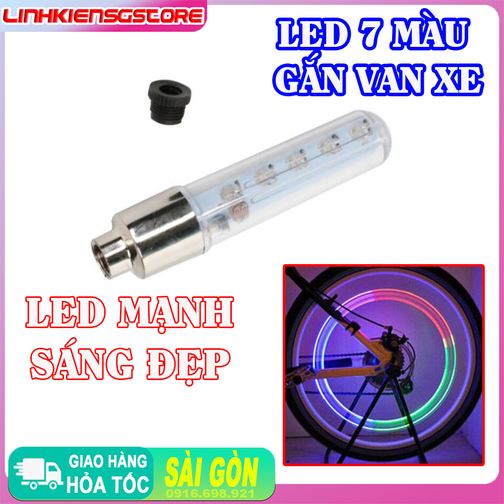 GIÁ SỈ Đèn Led Gắn Van Xe Máy 7 Màu Gắn Xe Đạp Oto