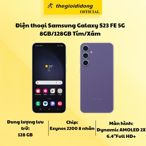 Điện thoại Samsung Galaxy S23 FE 5G 8GB/128GB Tím/Xám - Hàng Chính Hãng