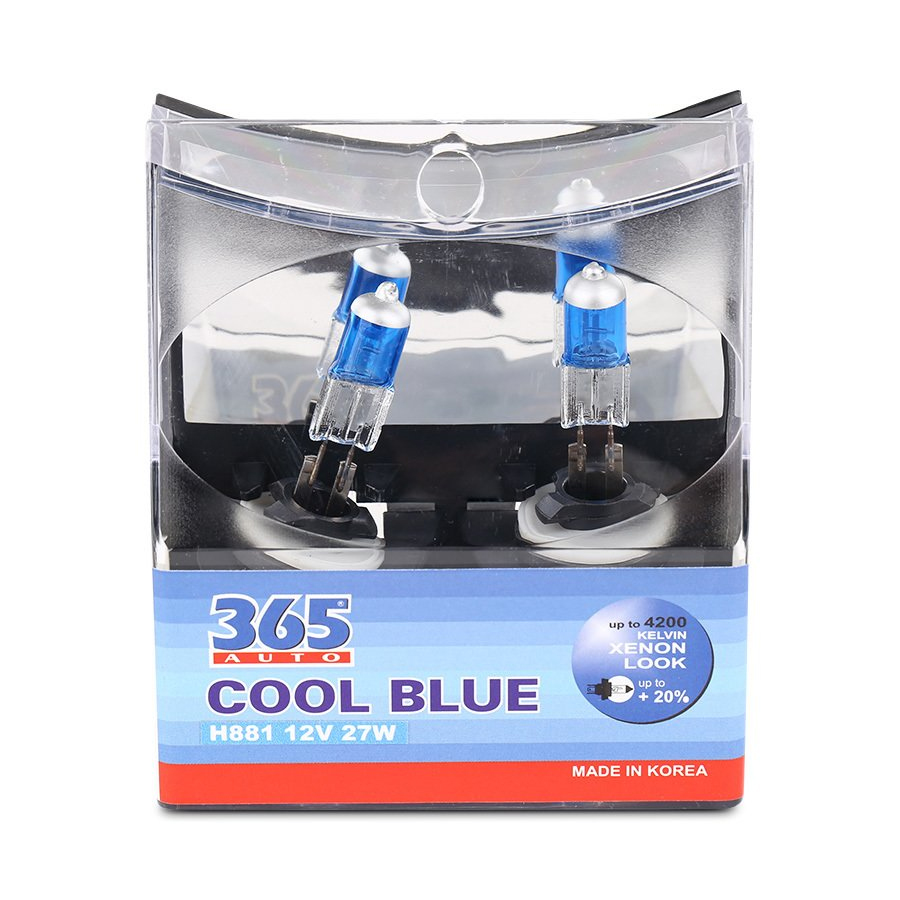 Bộ 2 Bóng Đèn Ô Tô H881 Coolblue 12V 365- Auto (27W) - Xanh