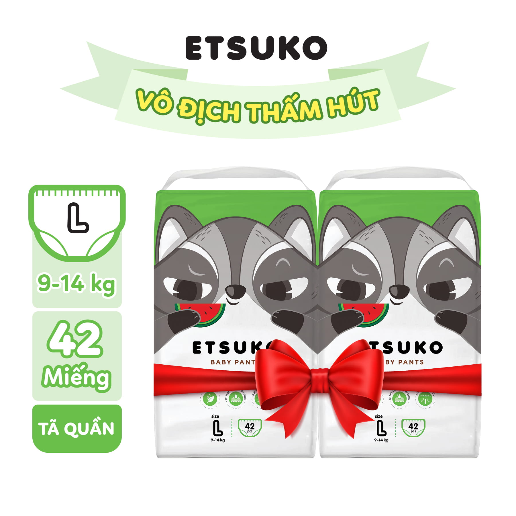 Combo 2 bịch tã quần Etsuko size L 42 pcs