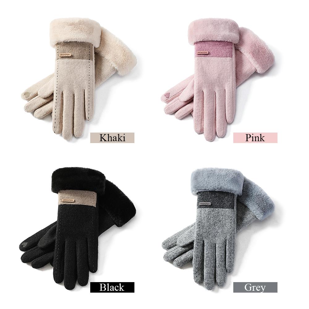 Golovejoy Winter Warm Wool Gloves for Women Touchscreen Texting Gloves Mittens