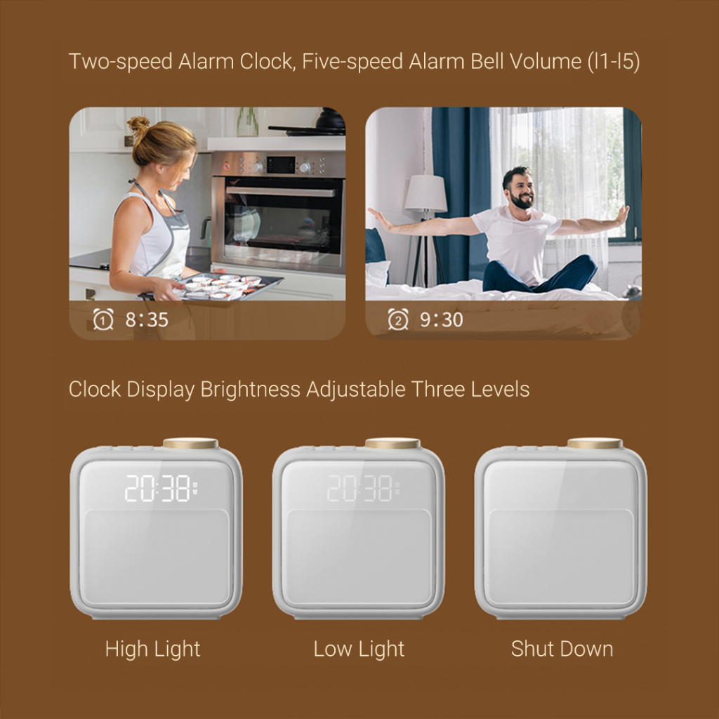 Đồng Hồ Báo Thức Điện Tử Để Bàn Có Đèn Ngủ Và Nhạc Xiaomi Youpin Yeelight