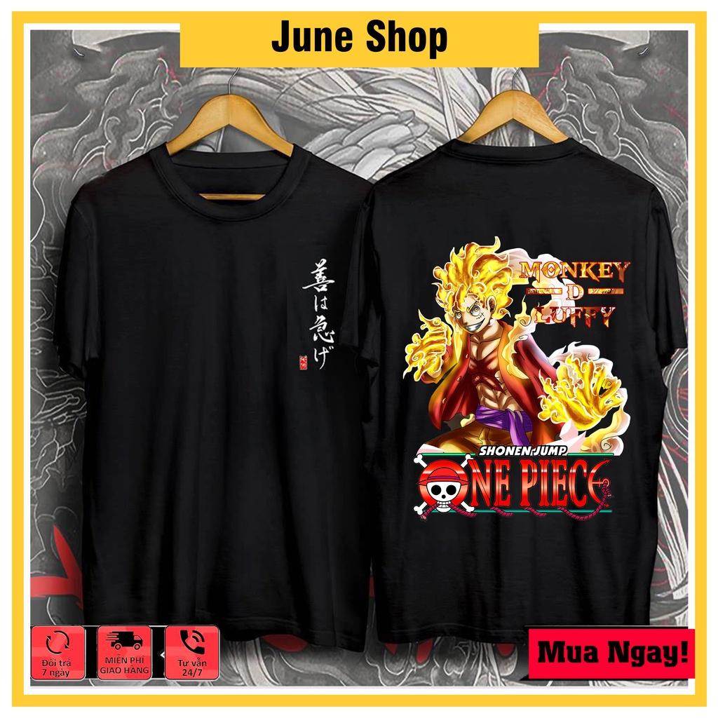 Áo thun Luffy Gear 5, Áo One Piece mẫu mới siêu độc màu đen, trắng cộc tay cực chất