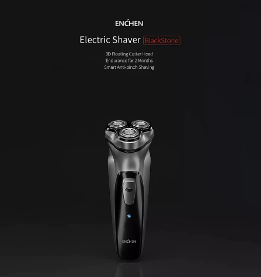 Máy cạo râu Xiaomi Enchen BlackStone 3 đầu cắt với lưỡi dao đôi - Hàng nhập khẩu