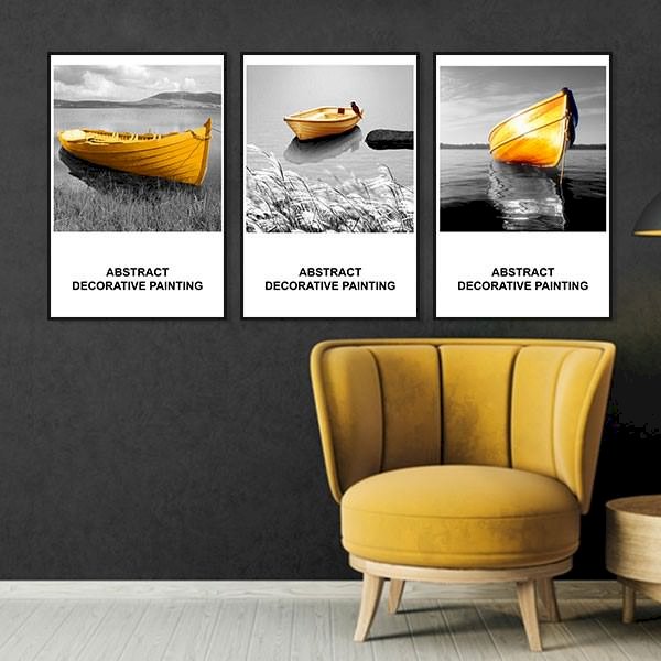 Bộ 3 Tranh Abstract Decorative Painting - W275