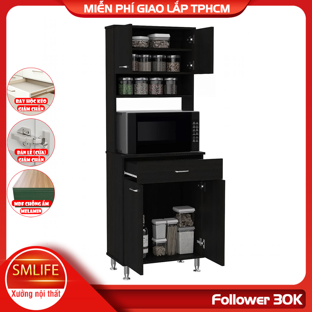 Tủ phòng ăn bằng gỗ kiểu dáng nhỏ gọn SMLIFE Dahlia