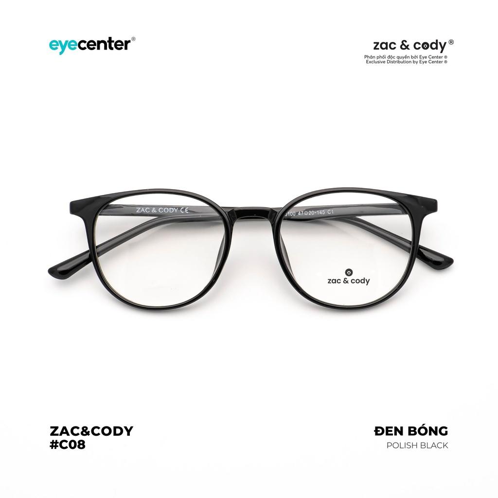 Gọng kính cận nam nữ chính hãng ZAC CODY C08S lõi thép chống gãy nhập khẩu by Eye Center Vietnam