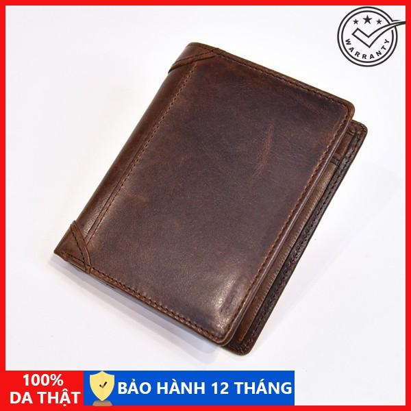 Ví Da Bò Nam - Sang Trọng - Bảo Hành 12 Tháng - Ví Nam Da Bò Cao Cấp Cam Kết Da Bò Thật 100% (Ví Đứng)