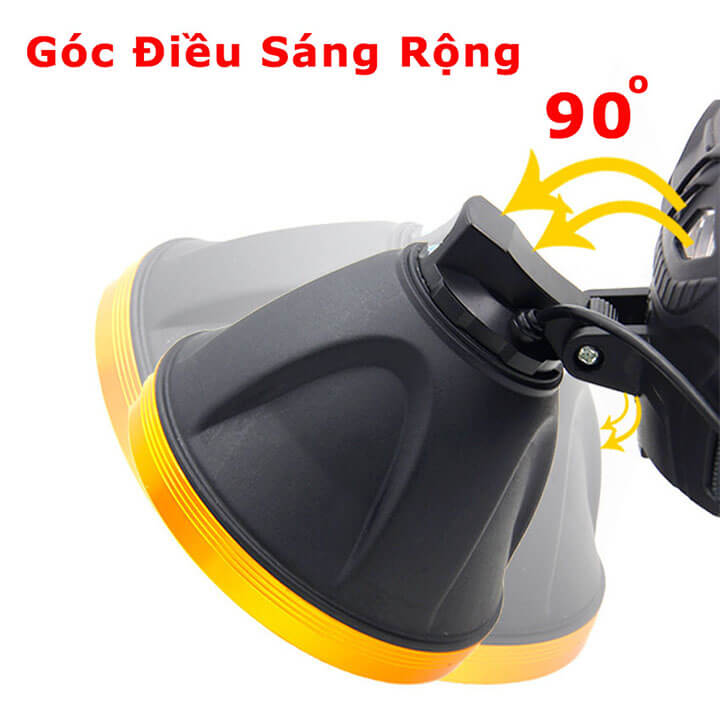 Đèn pin đội đầu 1 bóng siêu sáng chiếu xa 500m, chống thấm nước, 3 chế độ sáng, đèn pin đeo trán chip T6