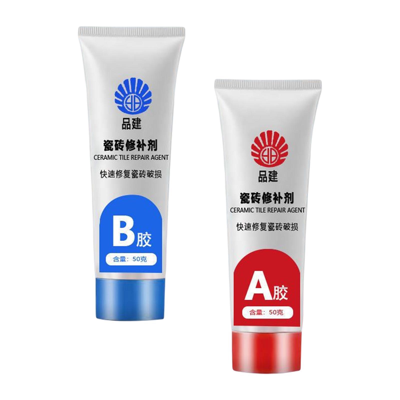 2x Tile Repair Agent Tub Repair Fix Hole Ceramic Repair Paste for Bathtub Toilet Shower