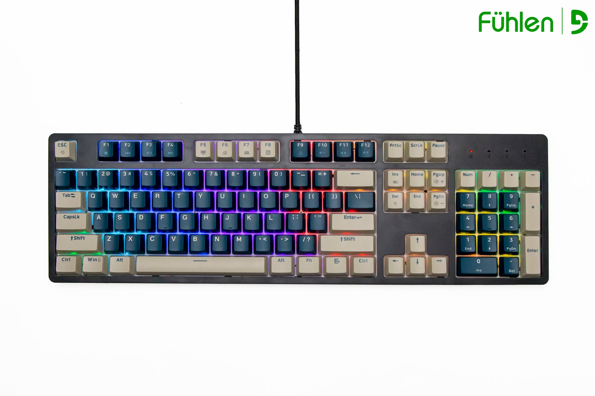 Bàn phím quang cơ Gaming Fuhlen CYBER Led Rainbow 16 chế độ, bảo hành 24 tháng- Hàng chính hãng