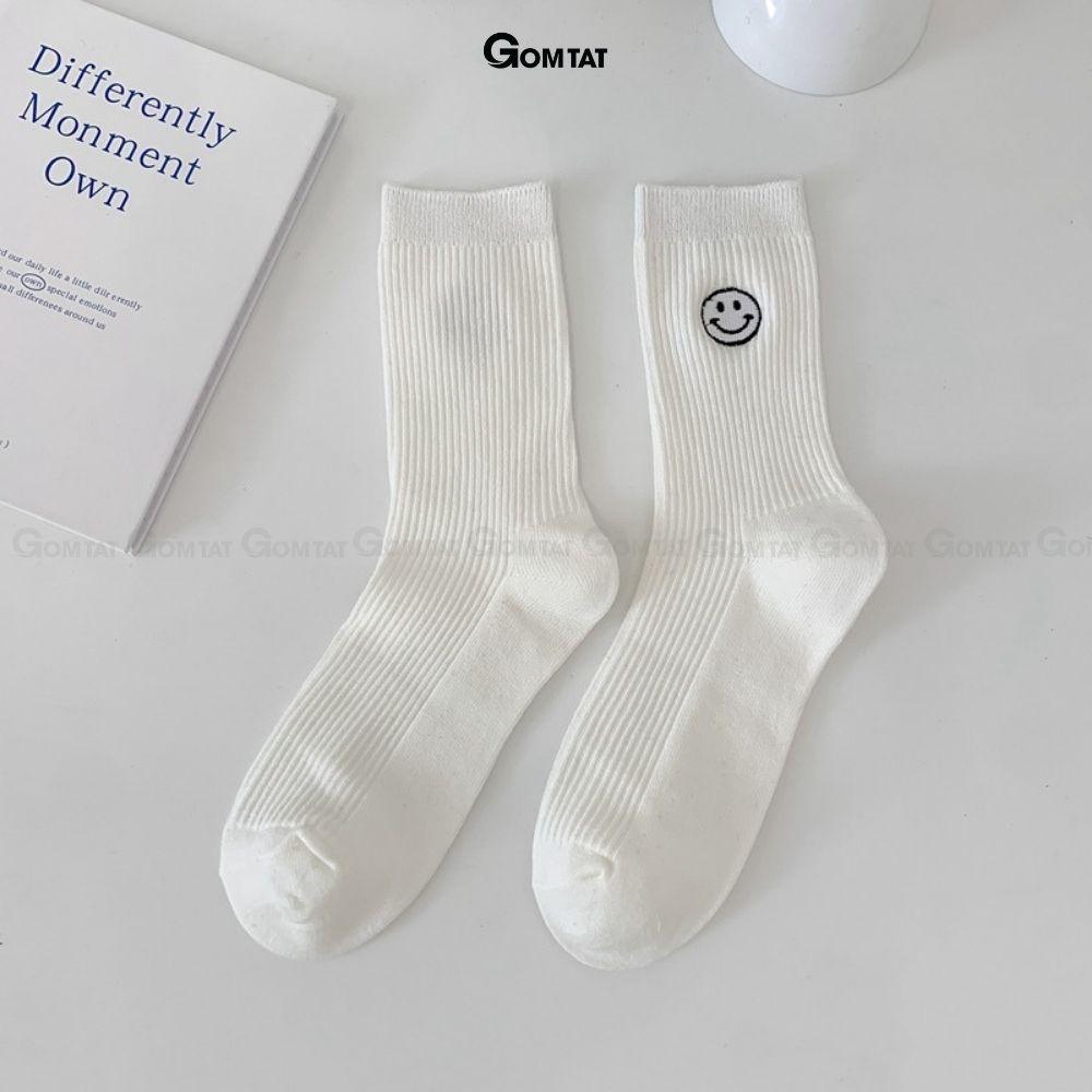 Tất cổ cao nam nữ họa tiết mặt cười, vớ cổ cao unisex chất liệu cotton hút ẩm thoáng khí - MATCUOI-PO-3021-1DOI