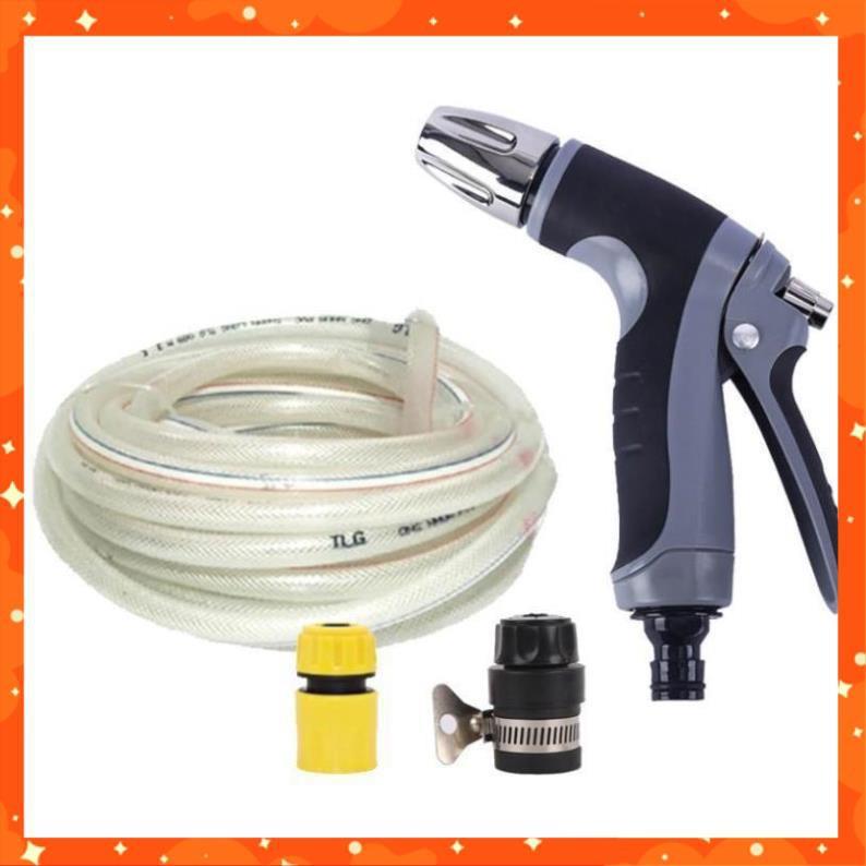 Bộ dây và vòi xịt tăng áp rửa xe tưới cây