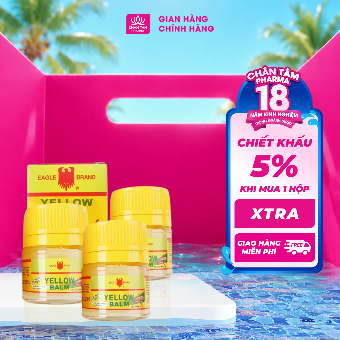 [Chính Hãng Singapore] COMBO 3 Lọ Dầu Cù Là Con Ó Vàng Yellow Balm 20g - Giảm Nhanh Cơn Đau