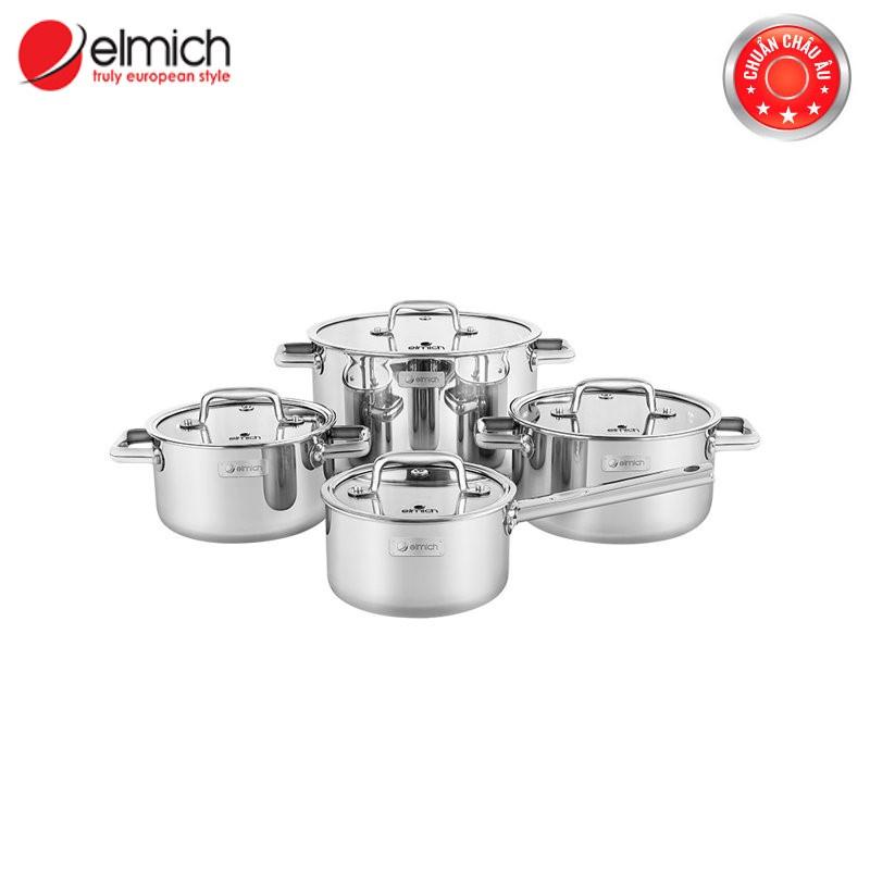 Bộ nồi inox liền khối Elmich Trimax ECO EL-8005 size 18, 20, 26, quánh 16cm