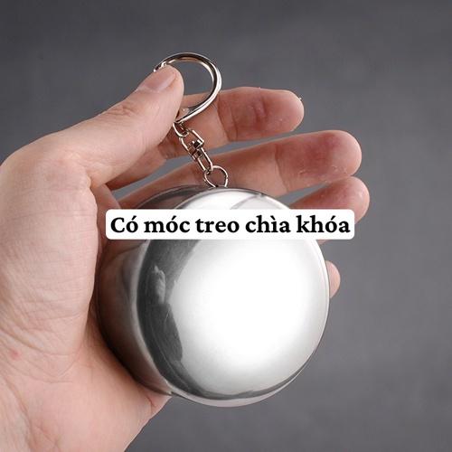 Cốc Uống Nước Cốc Mini Gấp Gọn Inox Đa Năng Cao Cấp Bỏ Túi Du Lịch Có Móc Treo Tiện Dụng