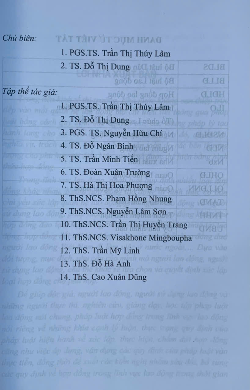 Hợp đồng trong lĩnh vực lao động