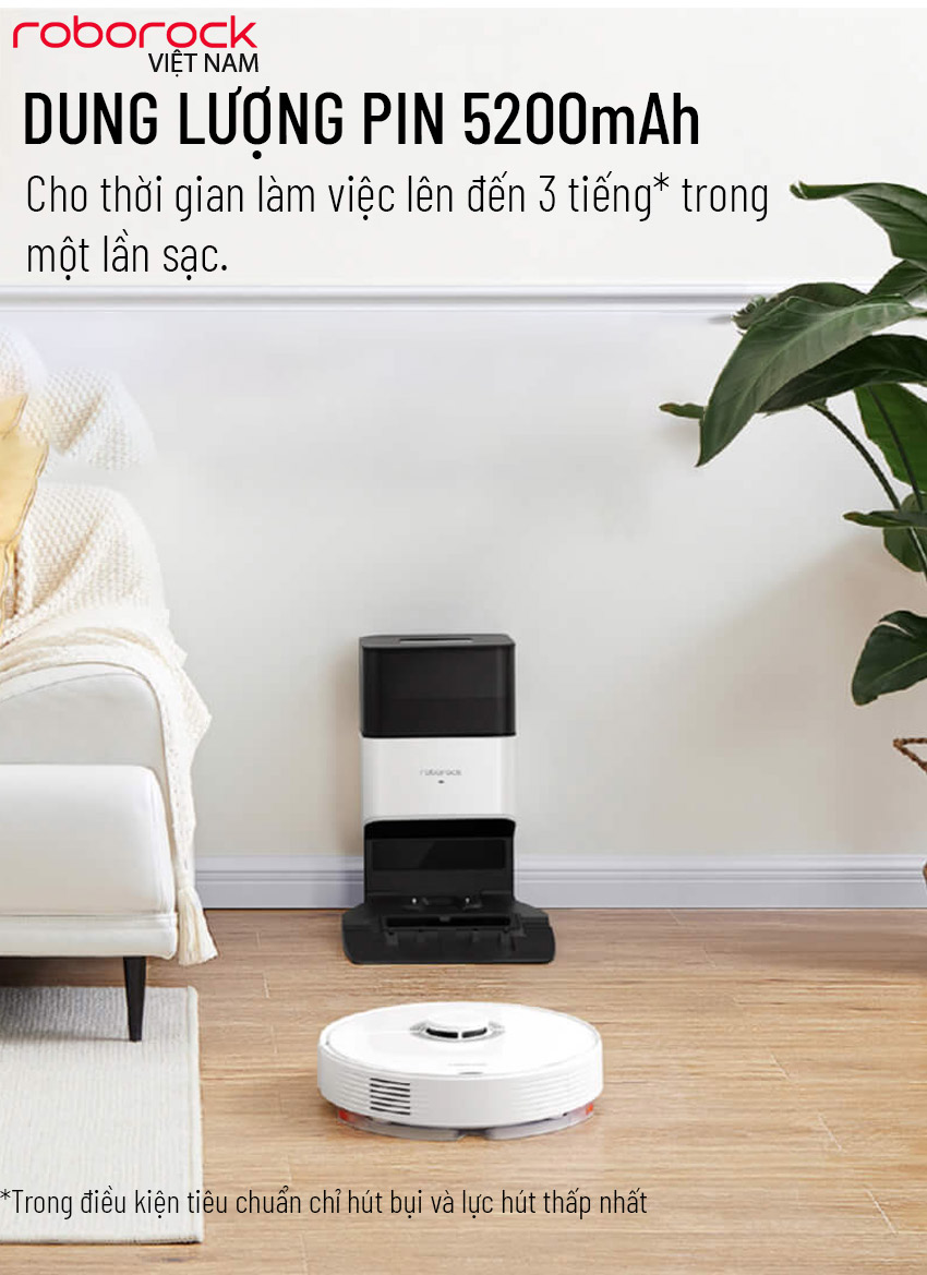 Robot Hút Bụi Lau Nhà XIAOMI ROBOROCK Q7 MAX PLUS - 2023 Tự Động Giặt Sấy Giẻ Tự Gom Rác Tự Động Tạo Bản Đồ Siêu Nhanh Với Camera AI Diện Tích 220 m2 Lực Hút 5200 Pa Công Suất 68 W - Hàng Chính Hãng