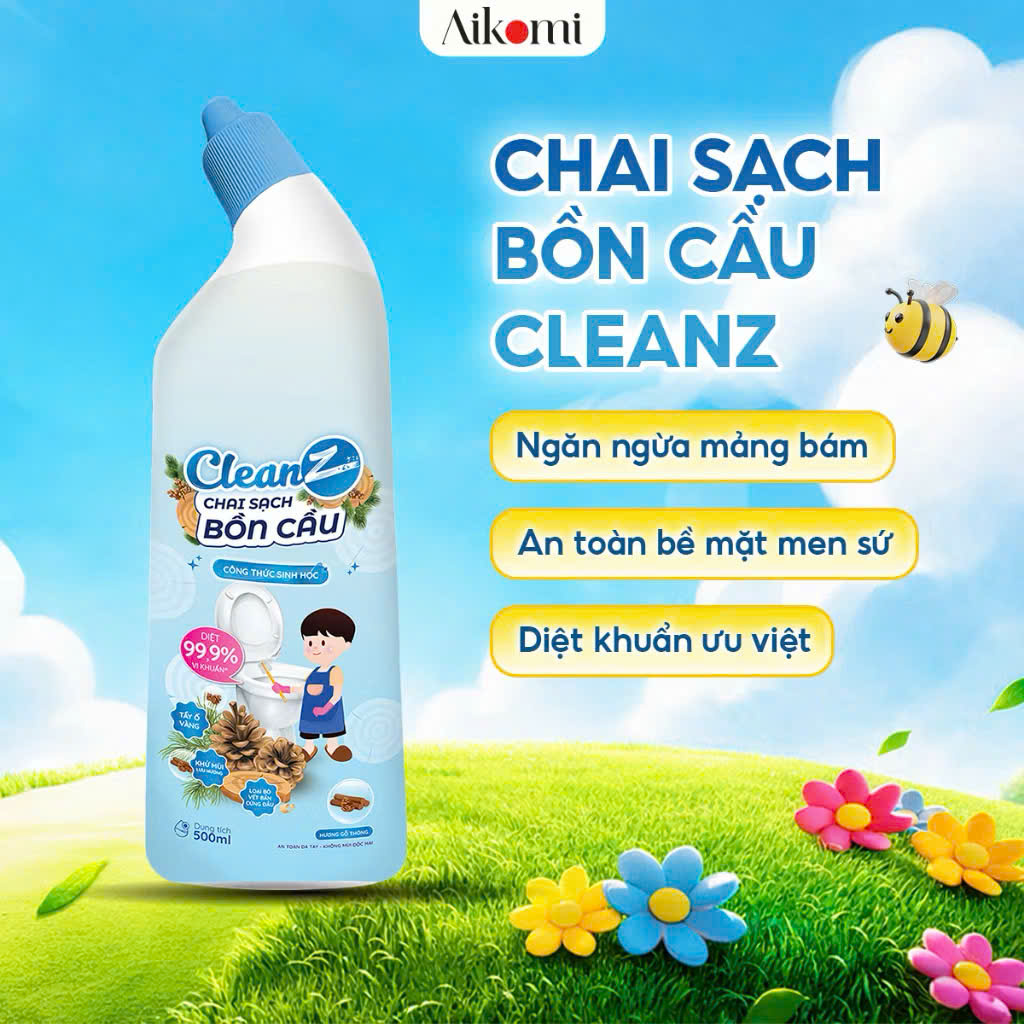 Chai Tẩy Sạch Bồn Cầu Diệt Khuẩn CleanZ hương gỗ thông - 500ml