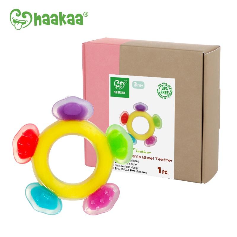 Gặm nướu hình bánh xe đu quay cho bé Haakaa. Chất liệu silicone cao cấp, an toàn. Không chứa BPA, PVC và phthalate