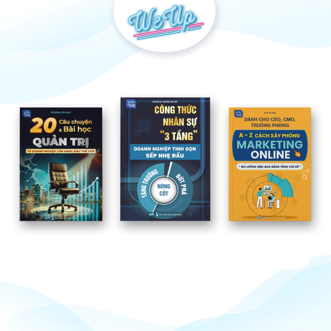 Combo 3 Cuốn Sách Quản Trị Nhân Sự 3 Tầng, 20 Bài Học Quản Trị, Xây phòng Marketing Online