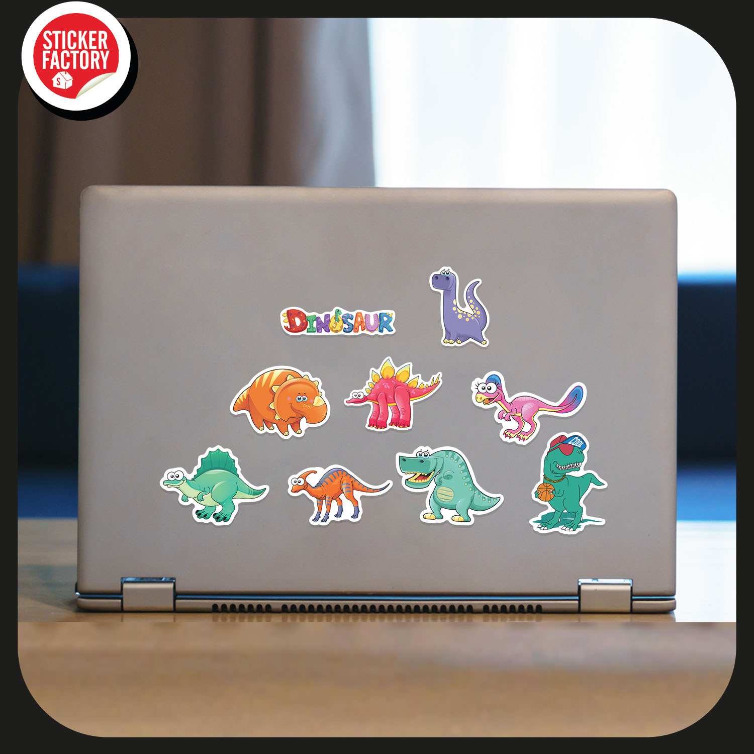 Dinosaur - Set 30 sticker decal hình dán nón bảo hiểm, laptop, xe máy, ô tô - STICKER FACTORY