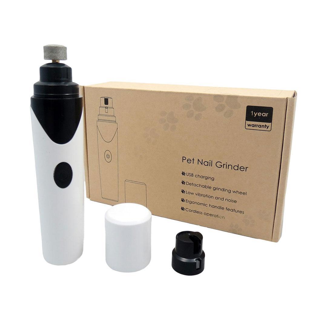 Electric Pet Cat Dog Nail Trimmer Grooming Tool Grinder Clipper Kit White