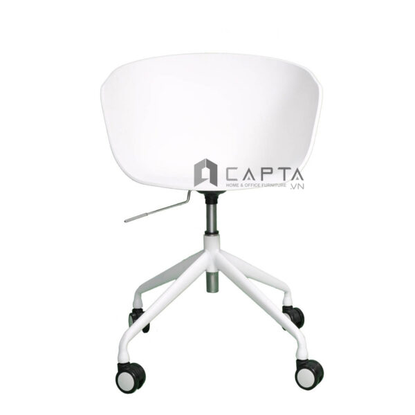 Ghế họp thân nhựa màu trắng chân nâng hạ AAC3-S Nội thất Capta Ghế học bài tại nhà thân nhựa PP màu trắng chân xoay nâng hạ có lưng tựa thấp AAC tại HCM