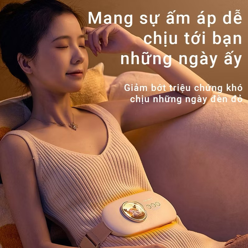 Máy massage chườm bụng kinh FAN HOME - 3 cấp độ nhiệt 3 cấp massage - Giúp giảm đau khi đến kì - Pin 2500 maH độ ồn thấp