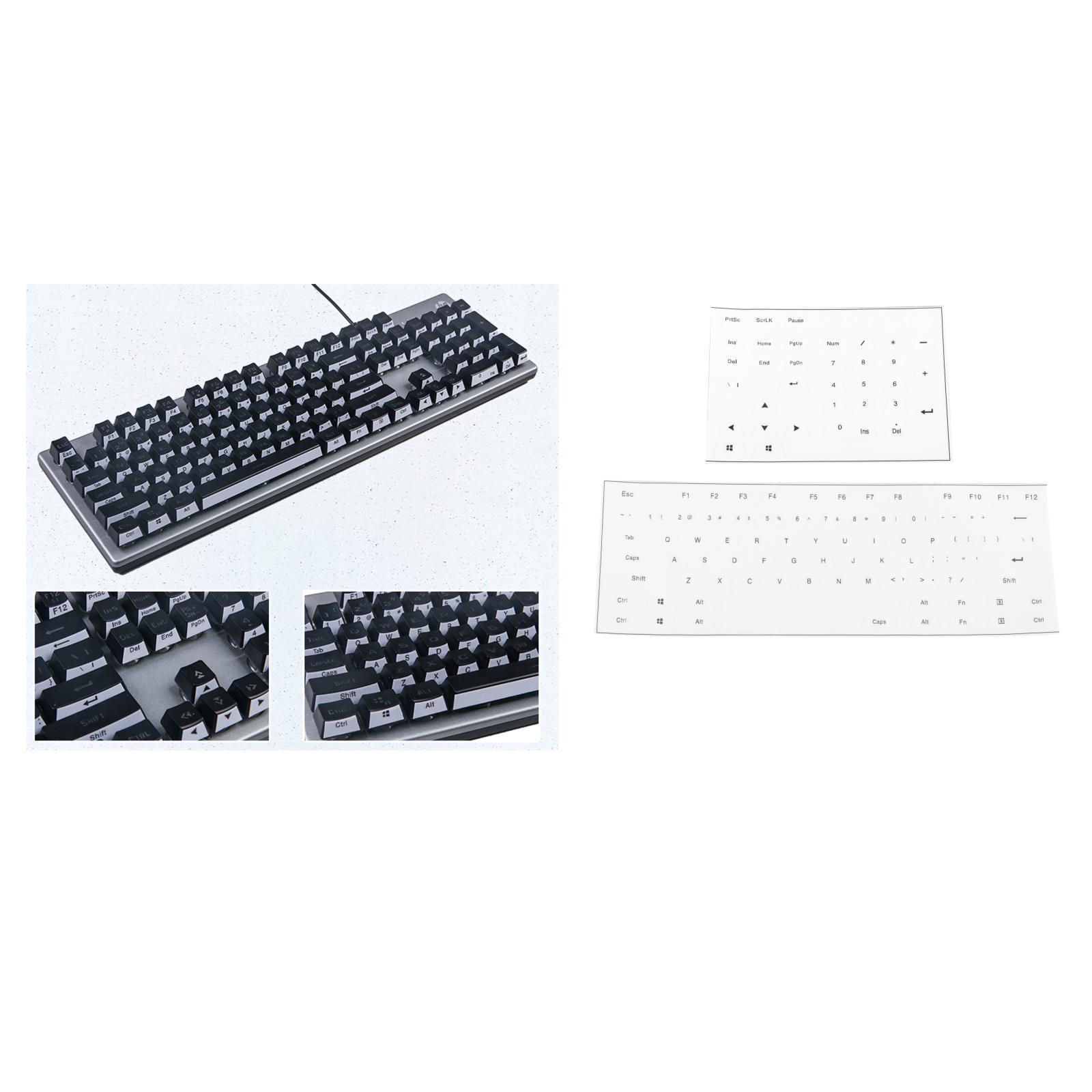 Universal Keyboard Side Stickers for Mechanical  white black