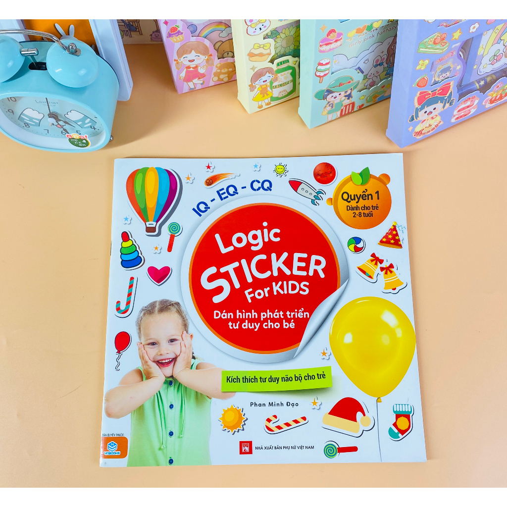 Combo 4 cuốn Logic Sticker for Kids dán hình phát triển tư duy cho bé