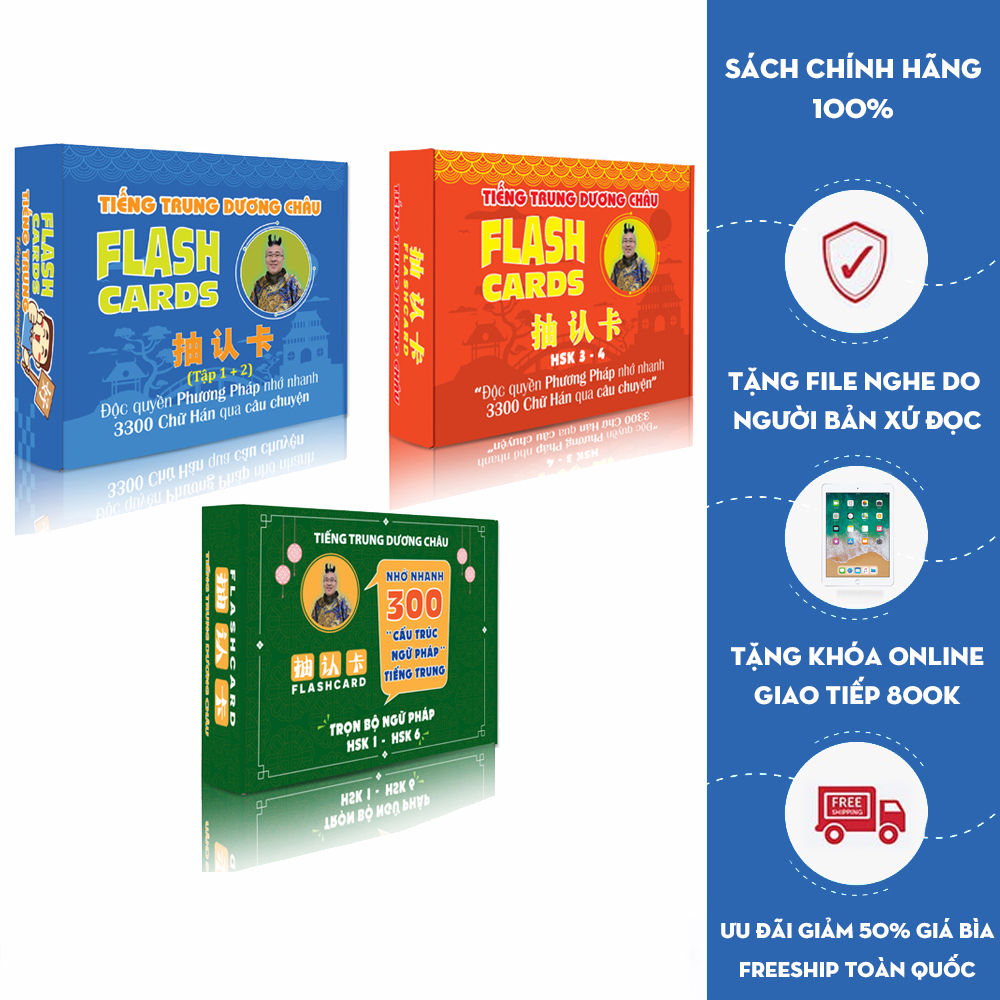 Flashcard - Combo Flashcard Từ Vựng Tiếng Trung 1234 - Phạm Dương Châu