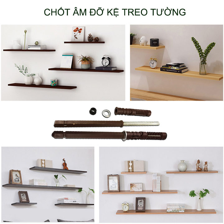 01 Chốt âm làm kệ gắn tường phi 10-12mm dài 100-120-145mm tùy chọn