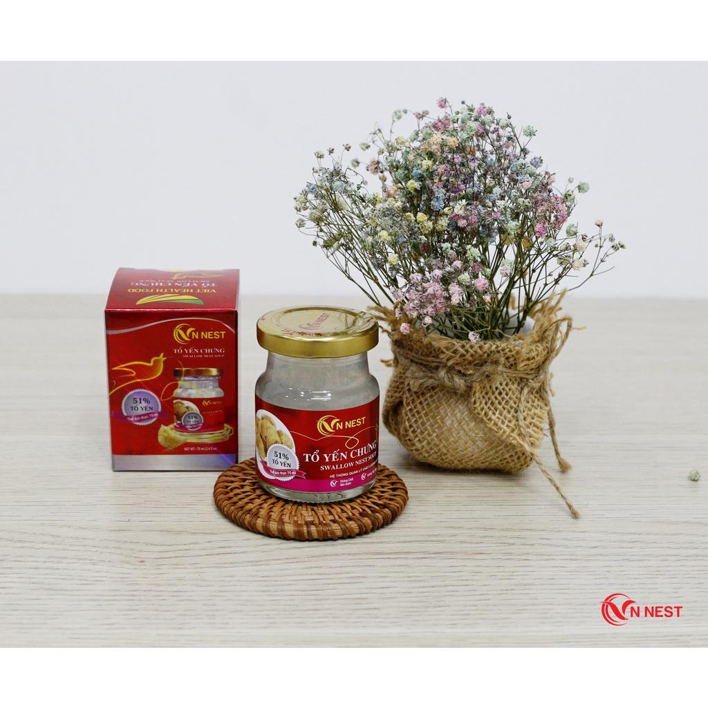 Yến Chưng Sẵn Đường Phèn 51% (Lốc 6 Lọ x 70ml) - Vnnest