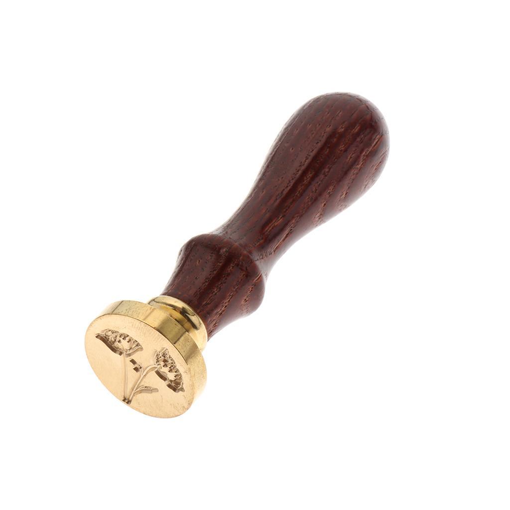 Exquisite Copper Sealing Wax Seal Stamp Wood Handle