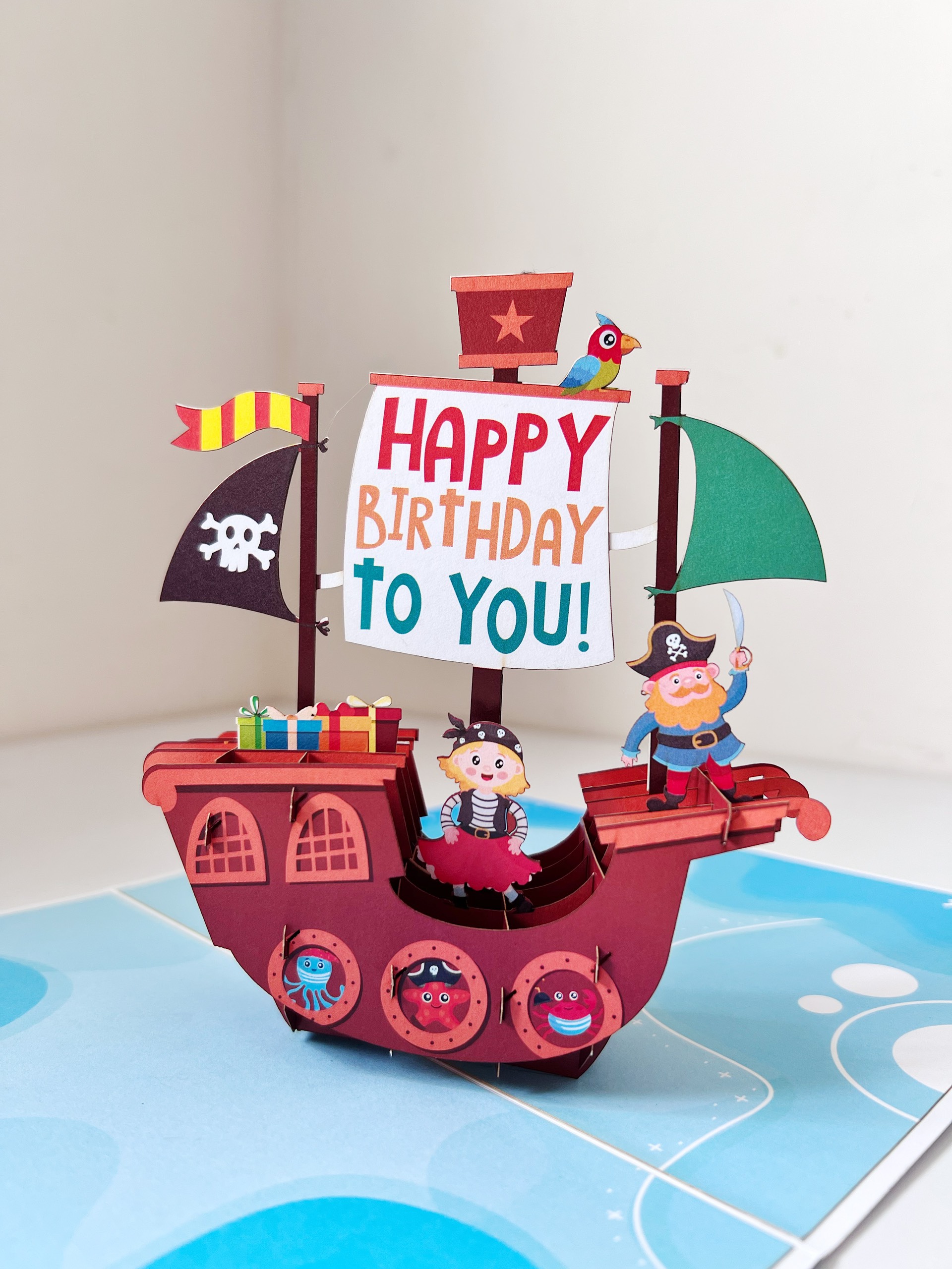 Thiệp 3D Pop Up Thuyền Cướp Biển Sinh Nhật – Thiệp Chúc Mừng Sinh Nhật Cho Bé Trai, Độc Đáo, Vui Nhộn, B25
