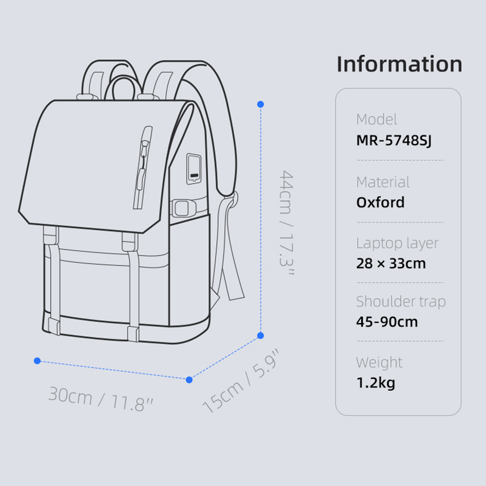 Balo Văn Phòng Chống Nước Chống Trộm Đựng Máy Tính Xách Tay 2 Cổng Usb Tiện Dụng Dung Tích Lớn Mark Ryden