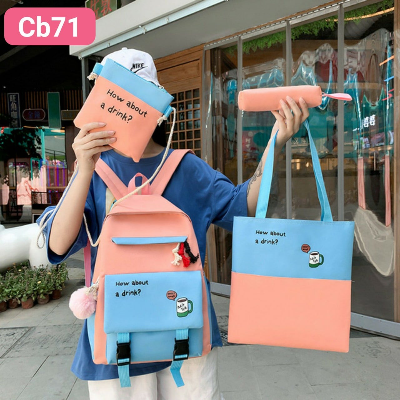 Balo 4 món hình ly nước dễ thương - Giao ngẫu nhiên